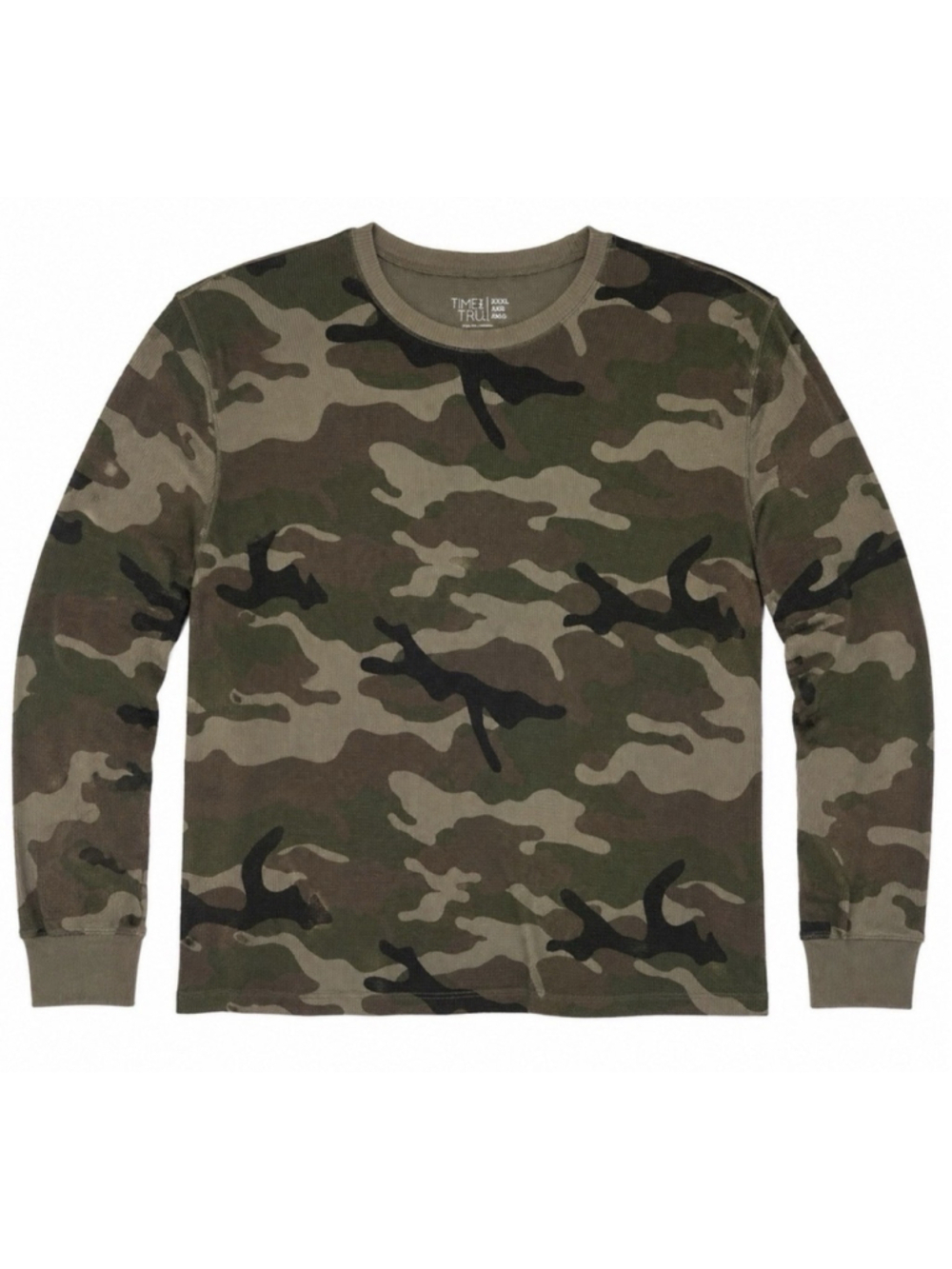TIME AND TRU Thermal Long Sleeve Shirt Woodland Camouflage Women’s 3XL (22)